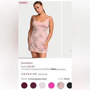 Victorias Secret modal lace-trim sweetheart slip